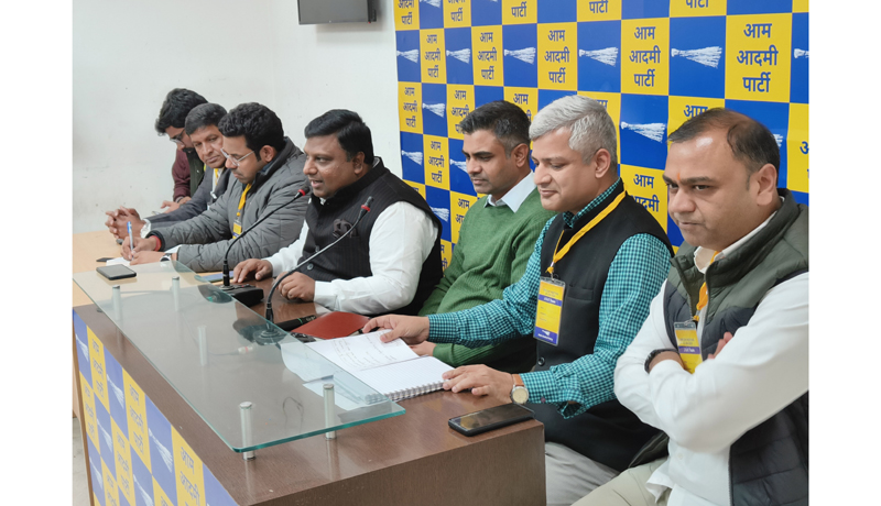 AAP National general secretary Sandeep Pathak and others during an organizational meeting at Delhi. AAP National general secretary Sandeep Pathak and others during an organizational meeting at Delhi.