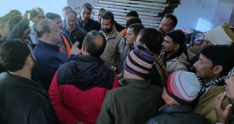Senior BJP leader Devender Singh Rana interacting with members of a delegation in Jammu. Senior BJP leader Devender Singh Rana interacting with members of a delegation in Jammu.