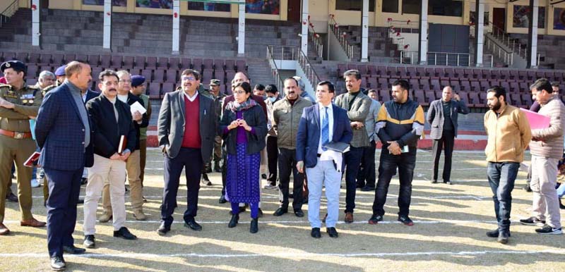 DC Jammu reviewing Republic-Day arrangements at M.A Stadium. DC Jammu reviewing Republic-Day arrangements at M.A Stadium.