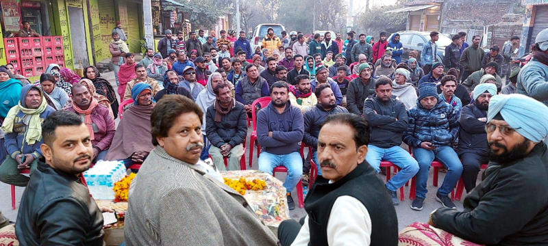 Raman Bhalla & others attending a block level meeting in Kathua on Sunday. Raman Bhalla & others attending a block level meeting in Kathua on Sunday.