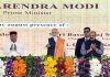 Prime Minister Narendra Modi lays foundation stone and dedicates development projects in Yadgiri, Karnataka on Thursday. (UNI)