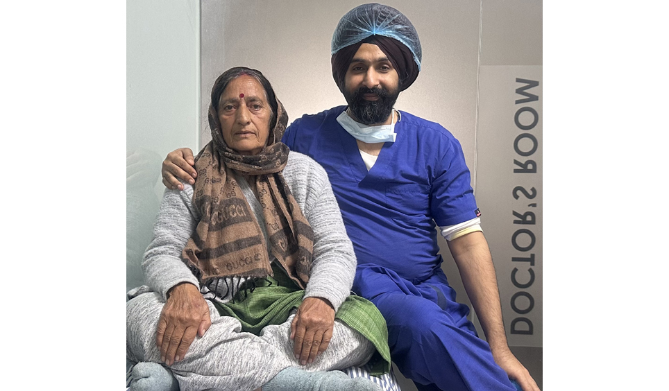 Dr Ranjit Singh with his patient. Dr Ranjit Singh with his patient.