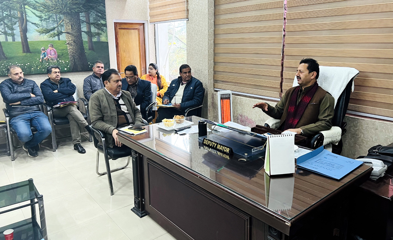 Deputy Mayor, Baldev Singh Billawaria during a meeting with engineers at Jammu on Wednesday. Deputy Mayor, Baldev Singh Billawaria during a meeting with engineers at Jammu on Wednesday.