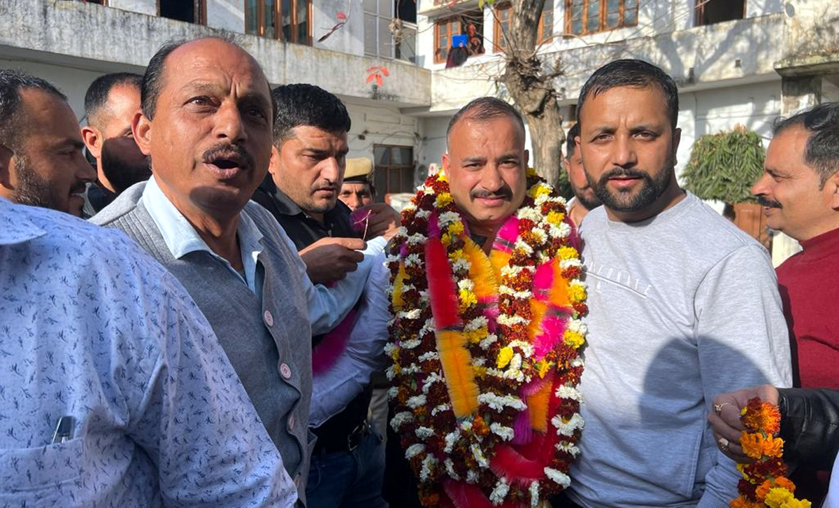 Rajinder Singh Parihar being felicitated by colleagues after being elected as NGFOA, president in Jammu. Rajinder Singh Parihar being felicitated by colleagues after being elected as NGFOA, president in Jammu.