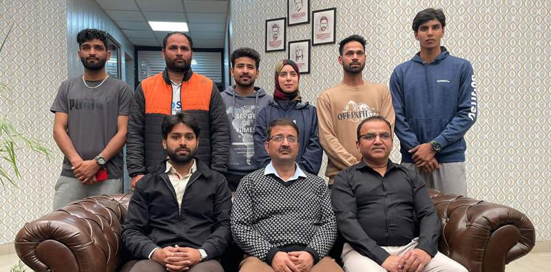 Selected players posing for a group photograph at Jammu on Wednesday. Selected players posing for a group photograph at Jammu on Wednesday.