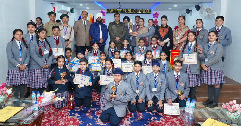 Meritorious students posing with SSP Shivdeep Singh at Kartar Public School Barnoti on Wednesday. Meritorious students posing with SSP Shivdeep Singh at Kartar Public School Barnoti on Wednesday.