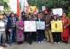 Students of Government SPMR College of Commerce at a rally to spread awareness against the use of drugs.