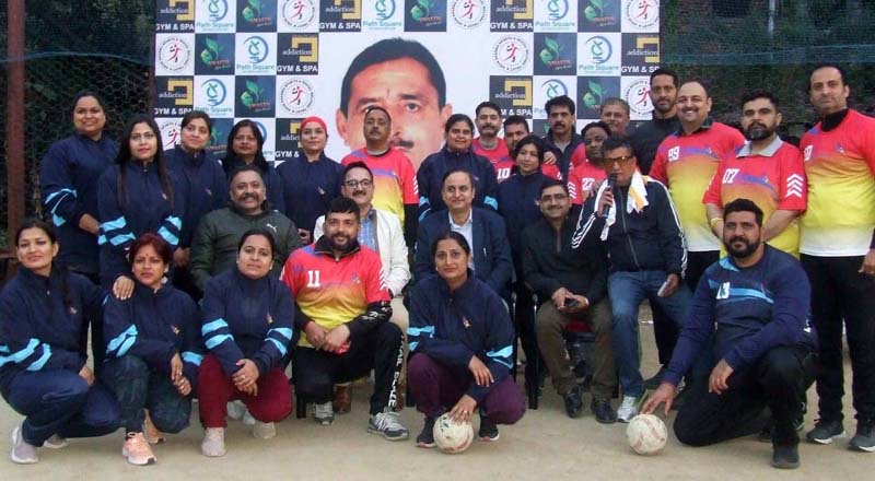 Selected Handball teams’ players posing for a group photograph at Jammu on Wednesday. Selected Handball teams’ players posing for a group photograph at Jammu on Wednesday.