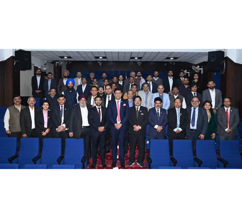 Newly elected President & Vice President of ICAI with member of J&K branch during felicitation function on Wednesday. Newly elected President & Vice President of ICAI with member of J&K branch during felicitation function on Wednesday.