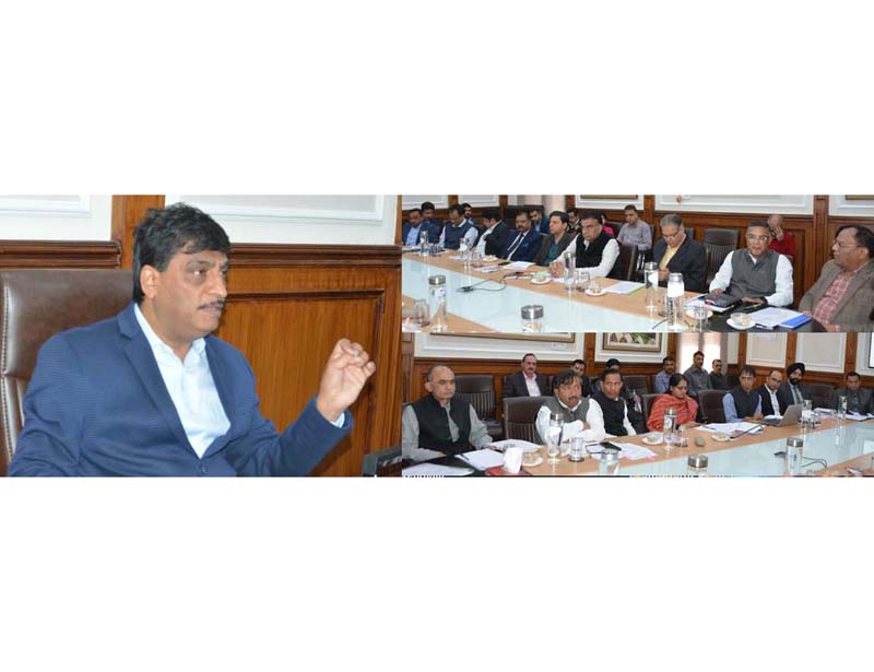 CS Dr Arun Kumar Mehta chairing a meeting on Friday. CS Dr Arun Kumar Mehta chairing a meeting on Friday.