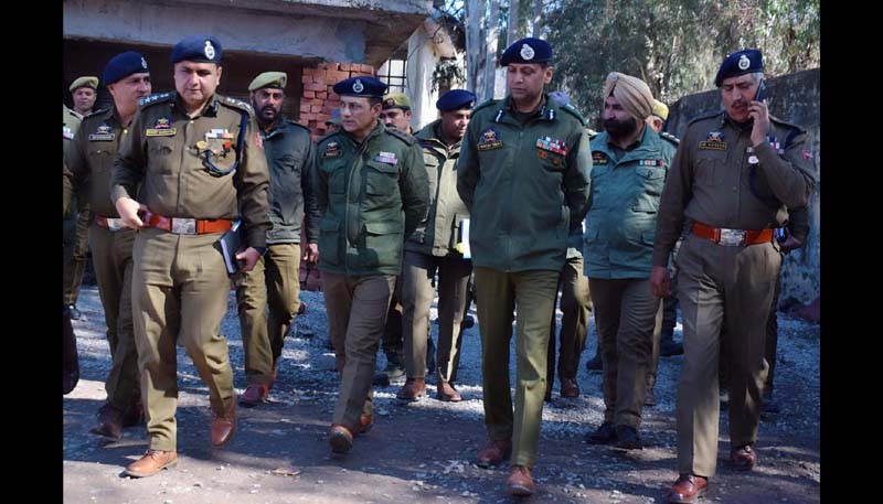 ADGP Mukesh Singh alongwith other officers during visit to Border area in Jammu region. ADGP Mukesh Singh alongwith other officers during visit to Border area in Jammu region.