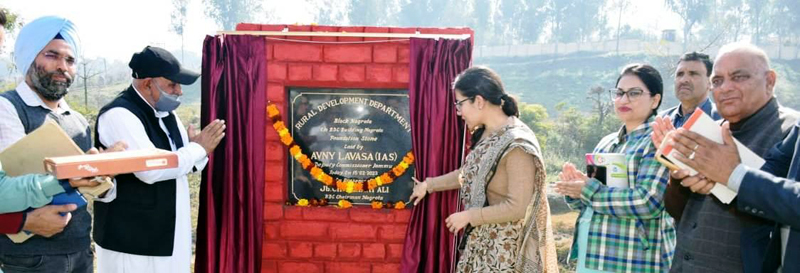 DC Jammu laying foundation stone of BDC building on Wednesday. DC Jammu laying foundation stone of BDC building on Wednesday.