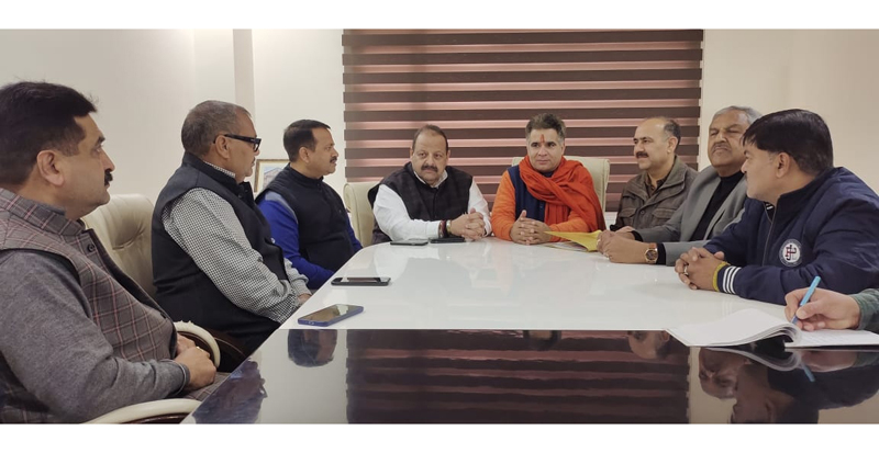 BJP leaders during a meeting at Jammu on Friday. BJP leaders during a meeting at Jammu on Friday.