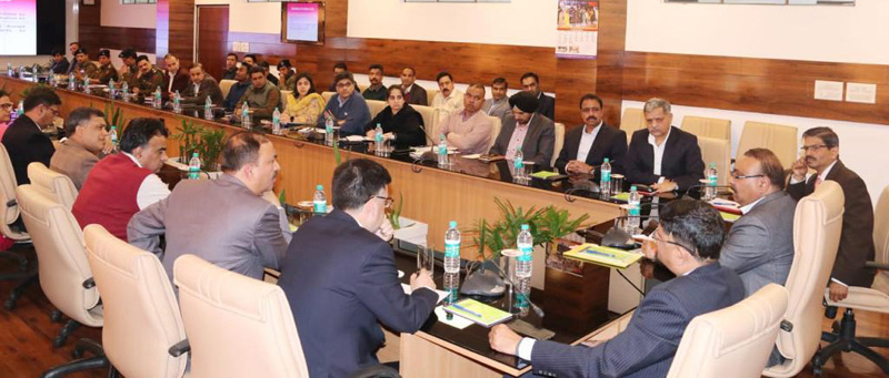 DGP Dilbag Singh chairing a meeting to review the arrangements for 33rd PPM in Jammu on Tuesday. DGP Dilbag Singh chairing a meeting to review the arrangements for 33rd PPM in Jammu on Tuesday.