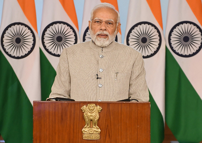 Prime Minister Narendra Modi addressing at the inauguration of Uttar Pradesh Global Investors Summit 2023, in New Delhi on Saturday. (UNI) Prime Minister Narendra Modi addressing at the inauguration of Uttar Pradesh Global Investors Summit 2023, in New Delhi on Saturday. (UNI)