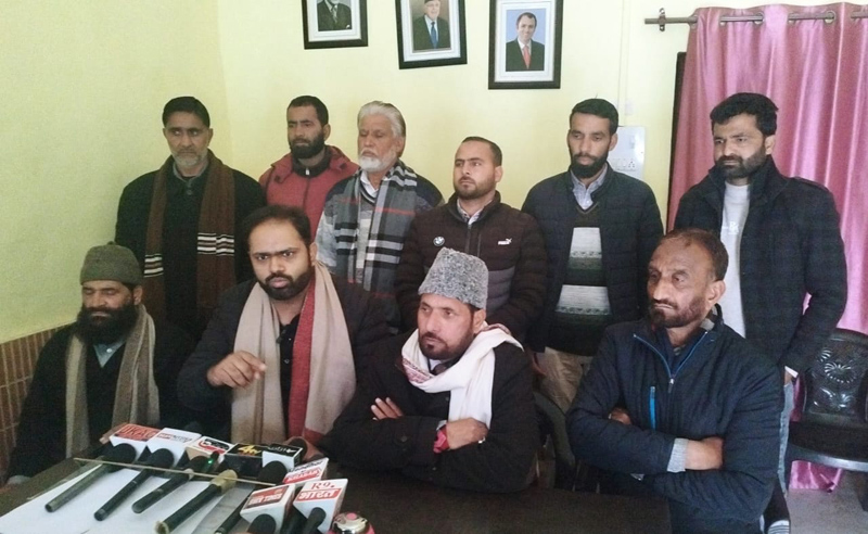 NC leader, Zeeshan Rana addressing a press conference at Mendhar on Thursday. NC leader, Zeeshan Rana addressing a press conference at Mendhar on Thursday.