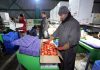 Workers busy in packing apples at a cold storage facility in Industrial Estate, Sopore in North Kashmir Baramulla. Excelsior/Aabid Nabi