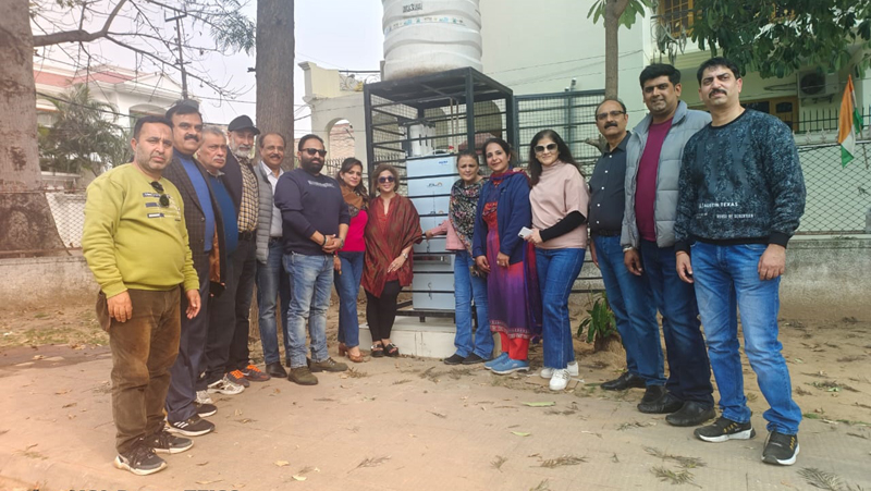JMC Councillor, Rahul Kumar along with others posing for a group photograph after installing a water cooler in Gandhi Nagar. JMC Councillor, Rahul Kumar along with others posing for a group photograph after installing a water cooler in Gandhi Nagar.