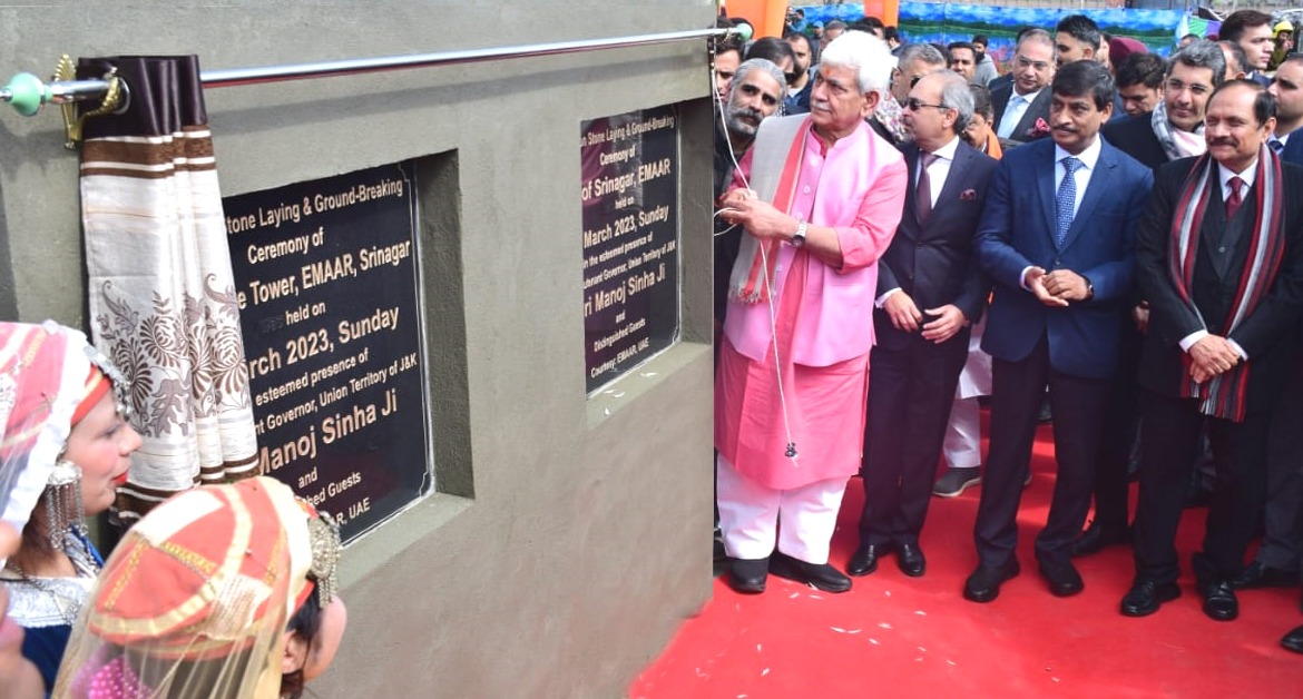 Lt Governor Manoj Sinha lays the foundation stone for Mall of Srinagar by Dubai’s Emaar (6)