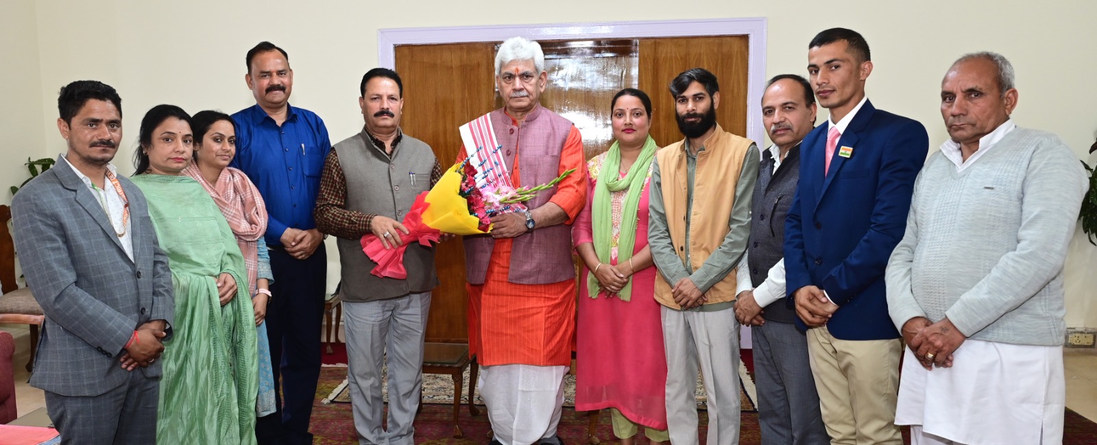Lt Governor Shri Manoj Sinha meeting PRI representatives from Udhampur