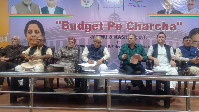 BJP leaders during a meeting at Jammu on Thursday. BJP leaders during a meeting at Jammu on Thursday.