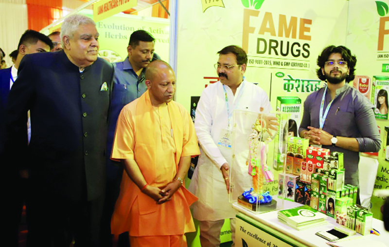 Uttar Pradesh Chief Minister Yogi Adityanath visiting the Ayurveda Exhibition at Chaudhary Charan Singh University in Meerut on Saturday. UNI Uttar Pradesh Chief Minister Yogi Adityanath visiting the Ayurveda Exhibition at Chaudhary Charan Singh University in Meerut on Saturday. UNI