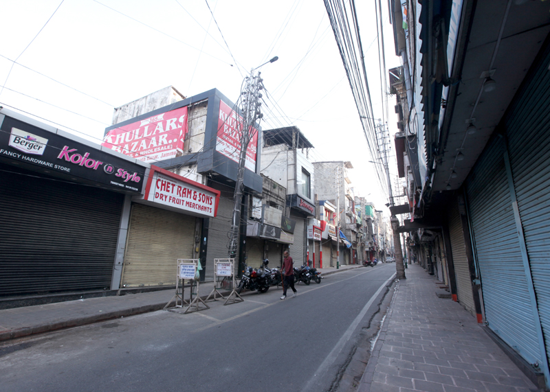 Old city area of Jammu observes complete shutdown on Saturday. - Excelsior/Rakesh Old city area of Jammu observes complete shutdown on Saturday. - Excelsior/Rakesh