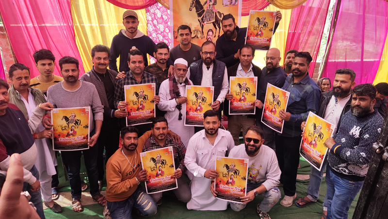 page10-1 BJP J&K Co-convener Sanskriti, Art & Culture Cell, Sahil Mahajan and others releasing a devotional song album on Tuesday.