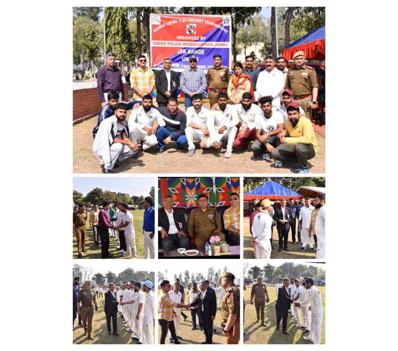 Players posing for a group photograph along with dignitaries at DPL Kathua on Thursday. Players posing for a group photograph along with dignitaries at DPL Kathua on Thursday.