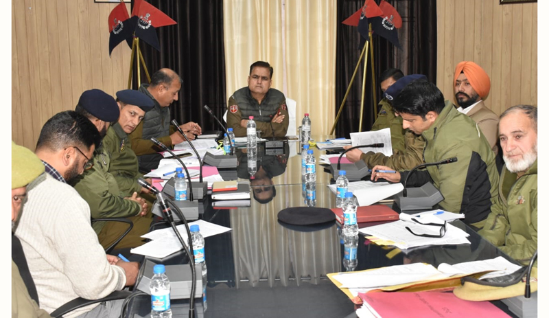 page10-7 SSP Poonch Rohit Baskotra reviewing crime situation in Poonch.