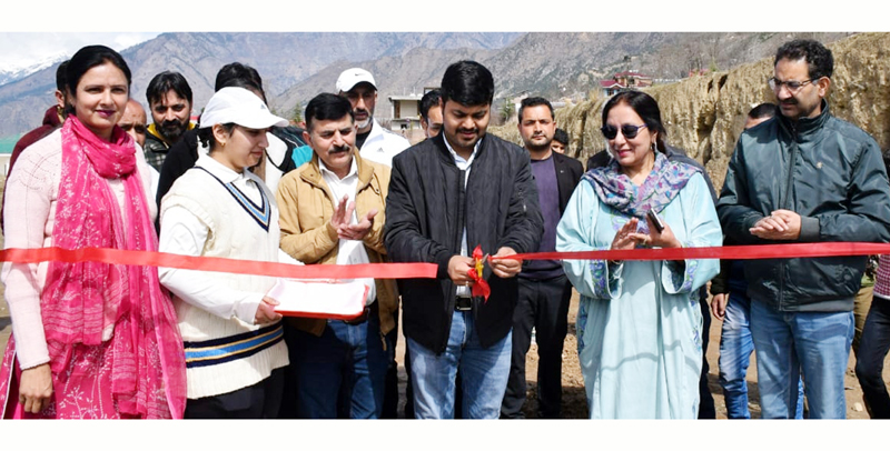 Deputy Commissioner Devansh Yadav inaugurating Cricket pitches at GDC Kishtwar on Sunday. -Excelsior/Tilak Raj Deputy Commissioner Devansh Yadav inaugurating Cricket pitches at GDC Kishtwar on Sunday. -Excelsior/Tilak Raj