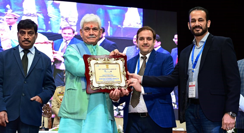 LG Manoj Sinha handing over Letter of Appreciation to top tax payers of J&K UT on Wednesday. LG Manoj Sinha handing over Letter of Appreciation to top tax payers of J&K UT on Wednesday.
