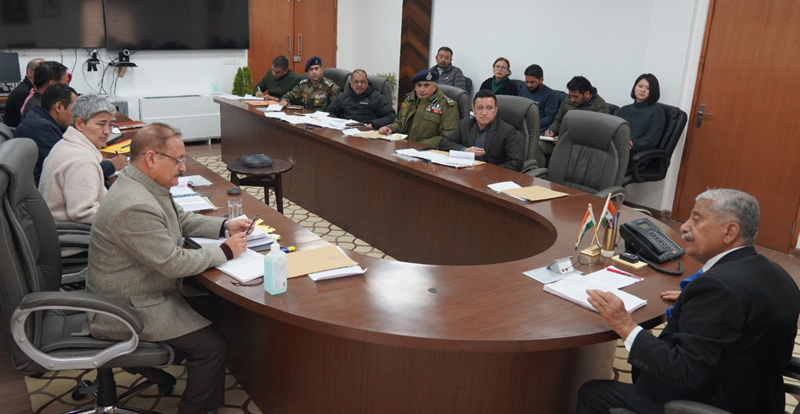 LG Ladakh Brig BD Mishra (Retd) reviewing progress of development works with Administrative Secretaries in Leh on Saturday. LG Ladakh Brig BD Mishra (Retd) reviewing progress of development works with Administrative Secretaries in Leh on Saturday.