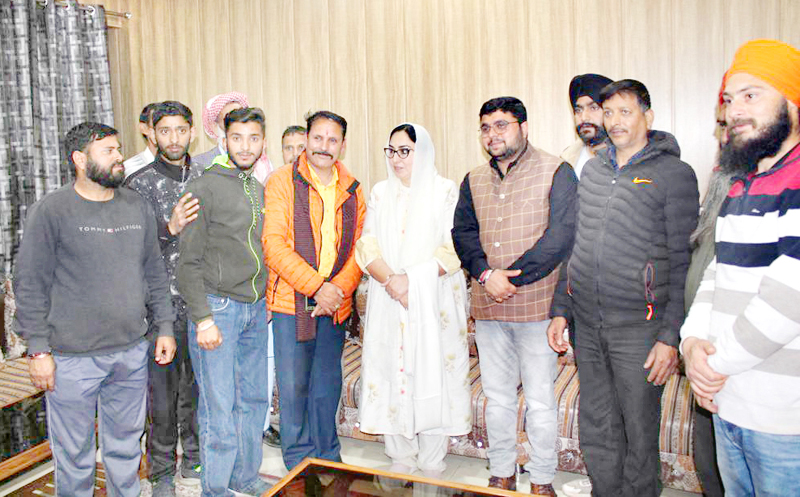 Dr Darakhshan Andrabi meeting with people at Poonch on Sunday. Dr Darakhshan Andrabi meeting with people at Poonch on Sunday.