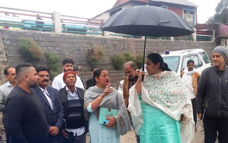 DC Udhampur during visit to Jangal Gali on Friday. DC Udhampur during visit to Jangal Gali on Friday.