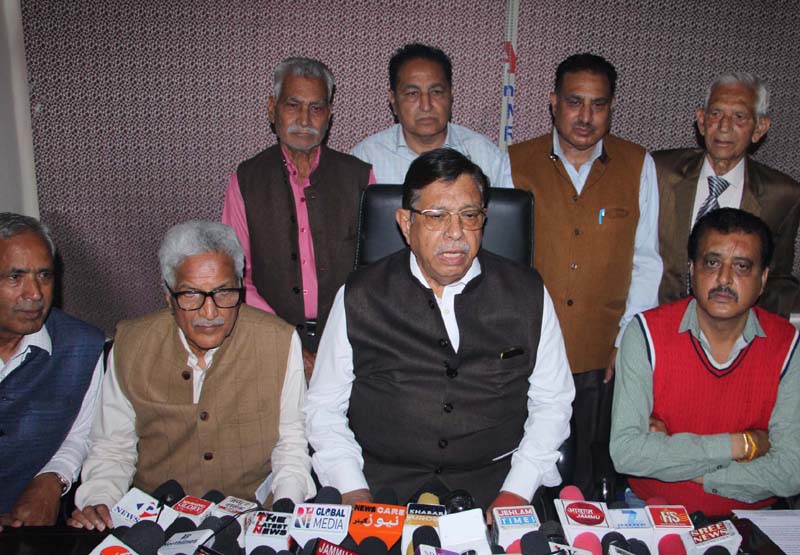 JCMS president Romesh Chander Gupta addressing a press conference at Jammu on Tuesday. -Excelsior/Rakesh JCMS president Romesh Chander Gupta addressing a press conference at Jammu on Tuesday. -Excelsior/Rakesh