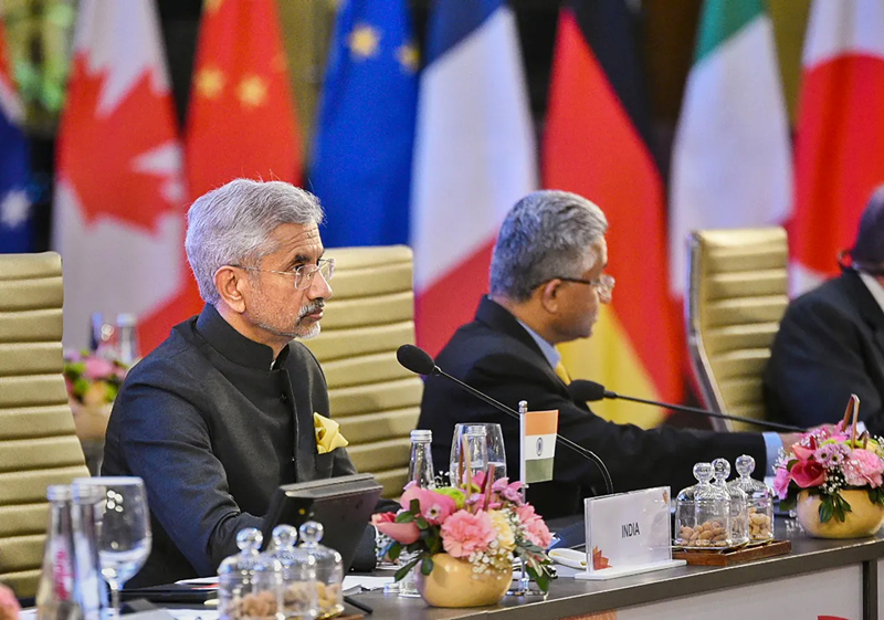External Affairs Minister S. Jaishankar during the first session of the G20 Foreign Ministers' Meeting, at RBCC in New Delhi External Affairs Minister S. Jaishankar during the first session of the G20 Foreign Ministers' Meeting, at RBCC in New Delhi