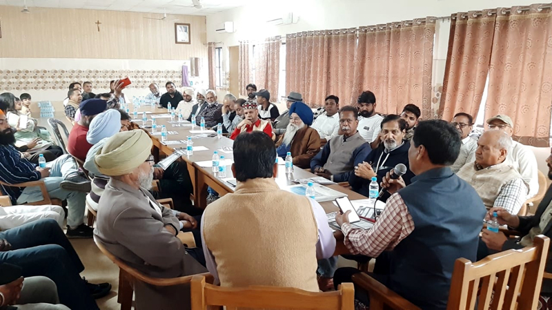Members of DOM and All J&K Christian Sabha during a round table conference in Jammu on Sunday. Members of DOM and All J&K Christian Sabha during a round table conference in Jammu on Sunday.