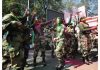 BSF personnel celebrating Holi while dancing on Bollywood songs in RS Pura sector of Jammu.