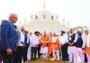 Union Minister for Home Affairs and Cooperation, Amit Shah offers prayers at the Gurdwara Sri Nanak Jhira Sahib, in Bidar, Karnataka on Friday. (UNI)