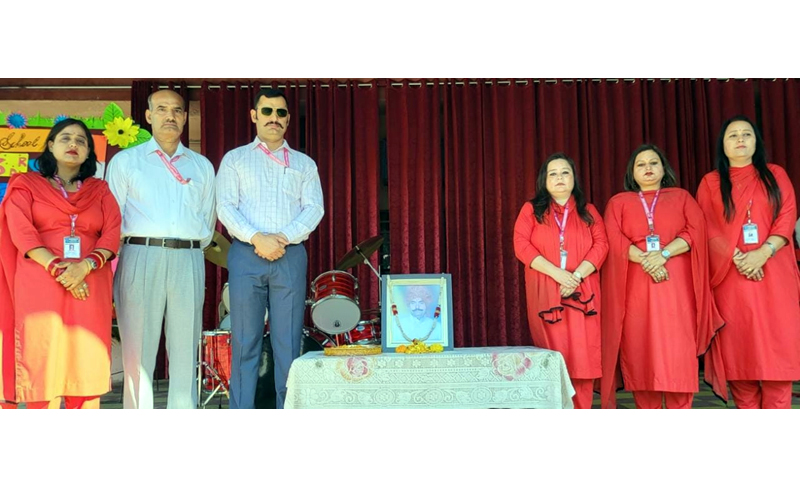 Management of Humanity Public School during the celebration of Foundation Day at Bari Brahmana on Tuesday.