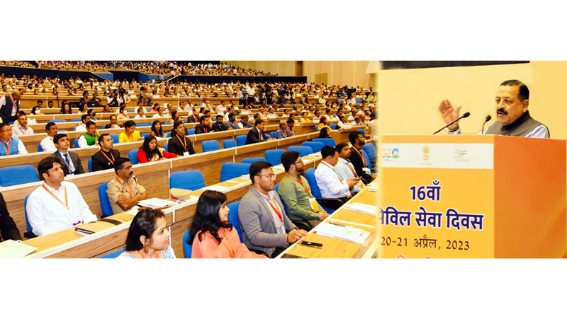 Union Minister Dr Jitendra Singh addressing the inaugural session of the 16th Civil Services Day at Vigyan Bhawan, New Delhi on Thursday. Union Minister Dr Jitendra Singh addressing the inaugural session of the 16th Civil Services Day at Vigyan Bhawan, New Delhi on Thursday.