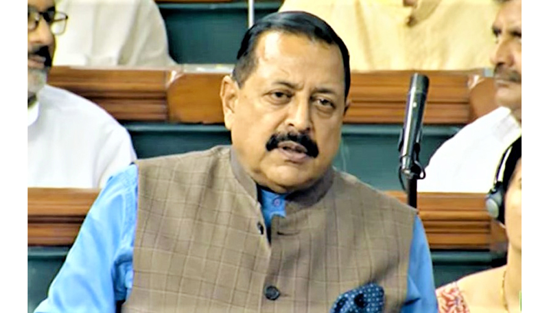 Union Minister Dr Jitendra Singh speaking in Lok Sabha on Wednesday. Union Minister Dr Jitendra Singh speaking in Lok Sabha on Wednesday.