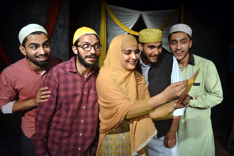 A still from the play ‘Lottery Ka Ticket’ staged at Jammu on Sunday. A still from the play ‘Lottery Ka Ticket’ staged at Jammu on Sunday.