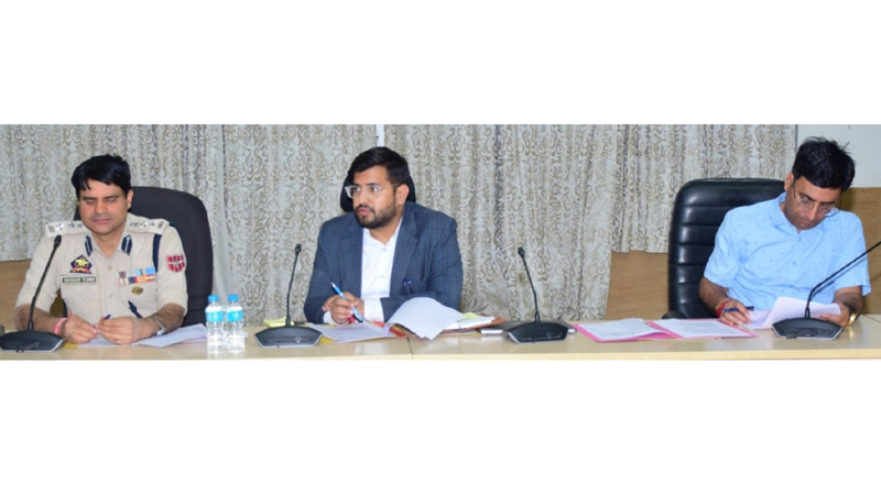 DC Samba Abhishek Sharma chairing a meeting. DC Samba Abhishek Sharma chairing a meeting.