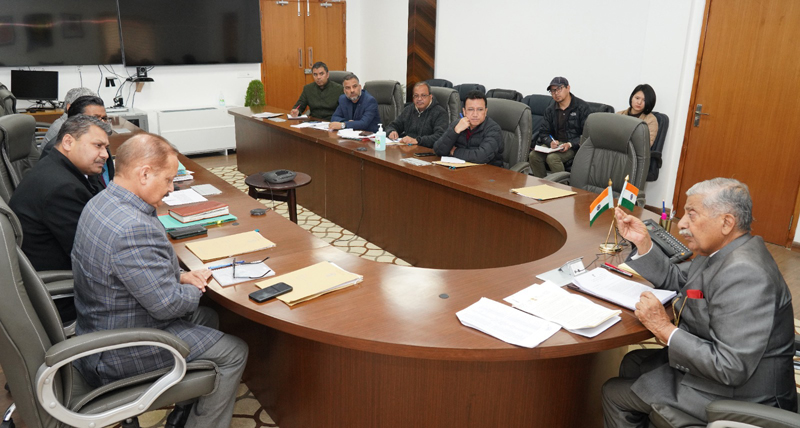 LG Ladakh, Brig. (Retd) BD Mishra chairing a meeting with the Departmental Secretaries in Leh on Tuesday. LG Ladakh, Brig. (Retd) BD Mishra chairing a meeting with the Departmental Secretaries in Leh on Tuesday.