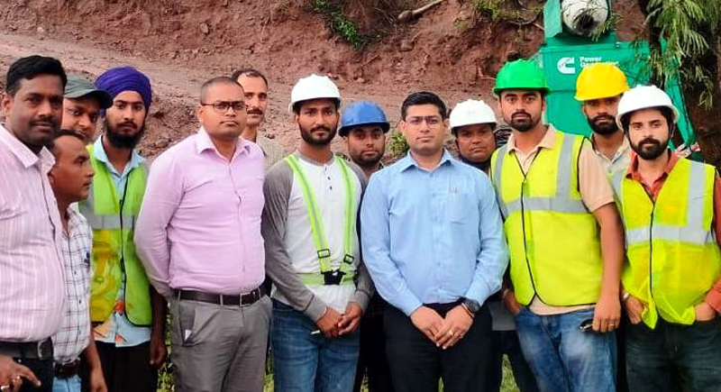 DDC Rajouri during visit of South Point of 700 meter tunnel at Nowshera on Sunday. DDC Rajouri during visit of South Point of 700 meter tunnel at Nowshera on Sunday.