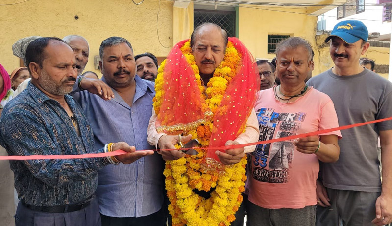JMC Councillor, Sham Lal Basson inaugurating developmental works in Ward Number 48. JMC Councillor, Sham Lal Basson inaugurating developmental works in Ward Number 48.