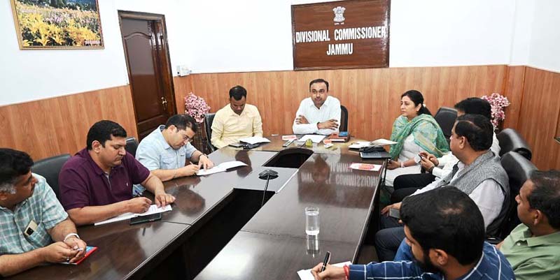 Div Com Jammu chairing a meeting. Div Com Jammu chairing a meeting.