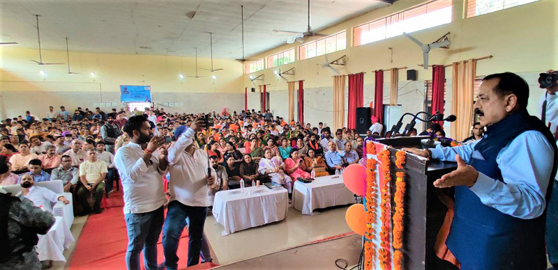 Union Minister Dr Jitendra Singh addressing a gathering of youth at Union Minister Dr Jitendra Singh addressing a gathering of youth at